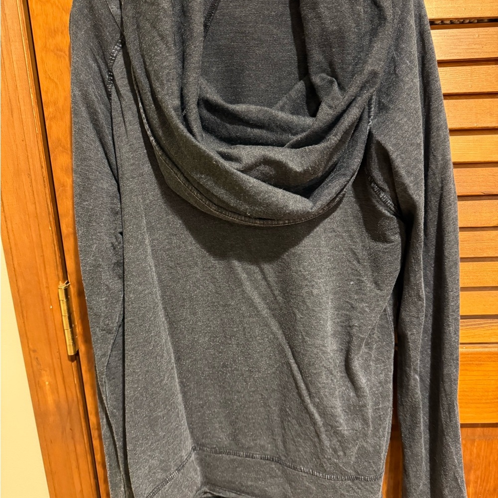 L🩷R‎  Dark Charcoal Cowl Neck light weight sweatshirt